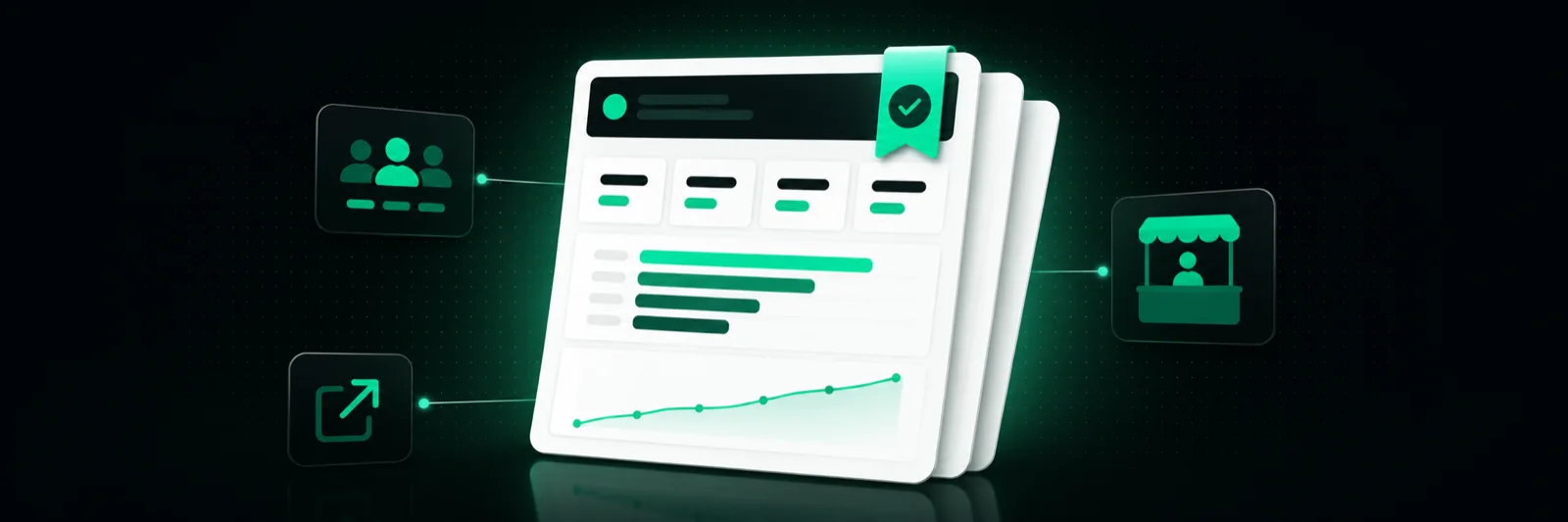 The post-event proof packet: a report document with stat tiles, charts, and a verified ribbon